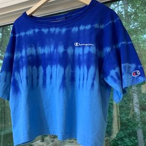 champion tie die cropped tee